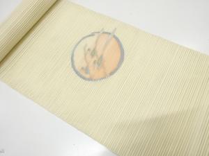 B反　絽綴れ　丸に鳥模様織り出し　名古屋帯地反物